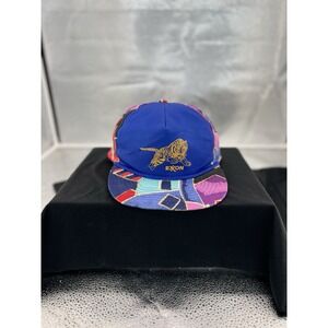 Vintage Exxon Abstract Mosaic Print Hat Cap Snapback Colorful Fresh Prince 90s